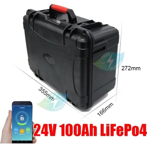 Waterproof IP67 Lifepo4 24V 100Ah lithium battery for 80lbs 88lbs Thruster trolling motor electric boat propeller+ charger