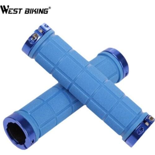 WEST BIKING Aluminum Alloy Ultralight Bicycle Grips Handlebar MTB Road Bike Grips Rubber Cover Nonslip Lock Cycling Bike Grips
