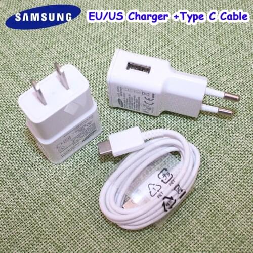 EU US Plug Samsung 10W Charger Power Wall Adapter 1.2M Type C Cable For Galaxy S10 S8 S9 Plus A3 A5 A7 2017 Note 8 9 10 Plus 10