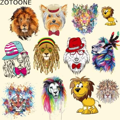 ZOTOONE Cartoon Lion Iron-on Transfer Patches Ironing Pyrography Paper Iron on Washable Sticker for Clothes Kid Boy Girl Dress C