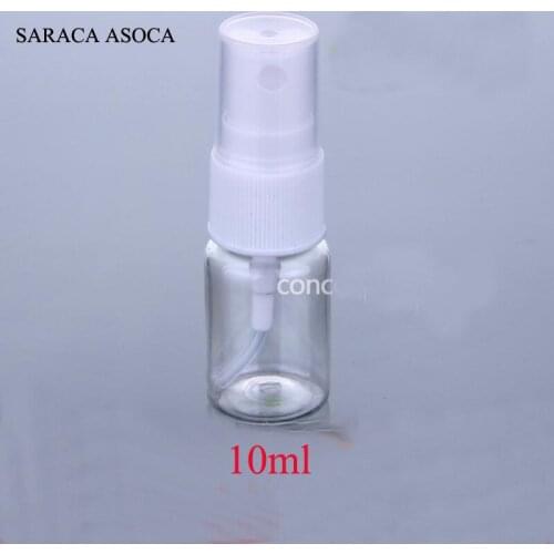 10ml Mini Small Empty Plastic Refillable Bottles 100pcs/lot White Cap Transparent Spray Bottle