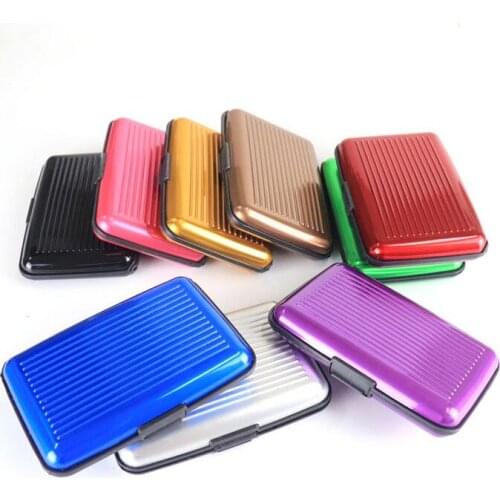 200pcs//lot Aluminum Metal Fashion Wallet Business ID Credit Card Case Holder Anti RFID Scanning Card ID Holders