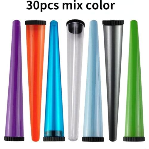30Pcs Cigarette Tube Storage Box Vial Waterproof Airtight Doob Tubes Smell Proof Odor Solid Sealing Container Weed Accessories