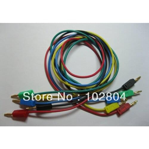 350 pcs 2mm Gold Plated banana plug Test Cable 5 color Length 50cm