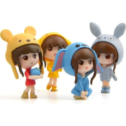 4pcs Cosplay Girl Miniature Fairy Garden Home Decoration Mini Doll Toy Craft Dollhouse Micro Decor DIY Gift Drop Shipping