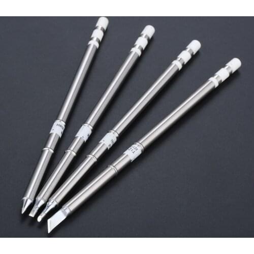 4pcs T12 Solder Iron Tip For HAKKO FX-950, FX-951, FX-952 Soldering Rework Station T12-K, T12-B, T12-D24, T12-BC2
