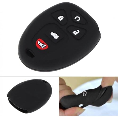 5 Buttons Silicone Straight Plate Car Key Case Protector Holder Fit for Buick Cadillac Chevrolet GMC Saturn Outlook 2007- 2014