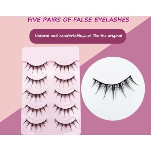 5 Pairs Of Natural False Eyelashes Handmade 3D Artificial Eyelash Extension Natural Curl And Long Lasting Reusable Makeup Tools