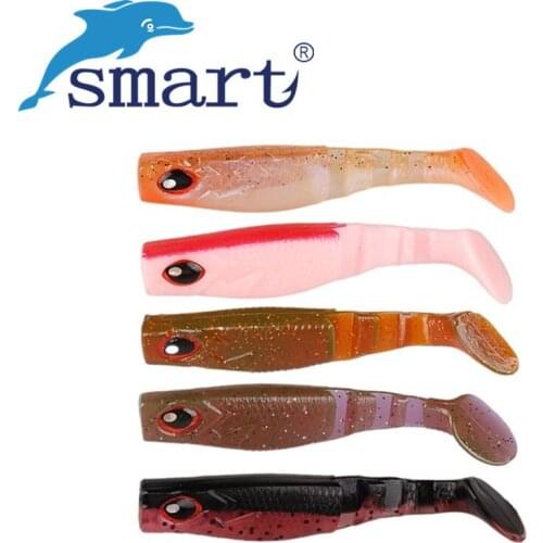 SMART 8Pcs Soft Bait Fishing Lure 8cm 6.5g Silicone Soft Lure Artificial Baits Trout Weever Pesca Leurre Peche Fishing Wobbler