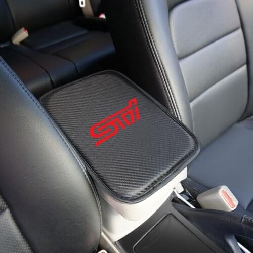 1PCS Car Armrest Pad Covers Auto Seat Armrests Storage Protection Cushion for Subaru STI Impreza Forester Tribeca XV BRZ