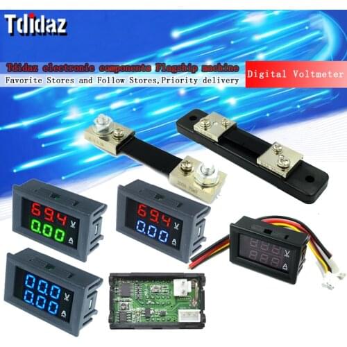 Mini Digital Voltmeter Ammeter DC 0-100V1A 10A 50A 100A LED DC dual display digital current and voltmeter Digital meter