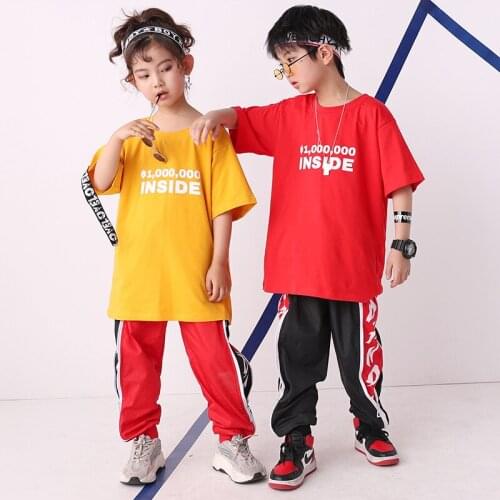 Children Jazz Dance Clothing for Girls Boys Hip Hop T Shirt Pant Fashion Show Ballroom Dancing Costumes Sweatshirt Stage Tops