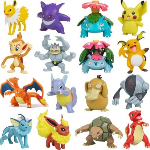 6-8CM Pokemon Figures Dolls Collection Pikachu Cartoon Pokémon Series Anime Model Ornaments Toys Kids Birthday Gift