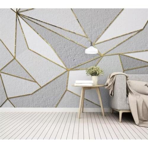 Beibehang Custom wallpaper 3d photo murals Nordic minimalist personality abstract geometric gold TV background wall paper behang
