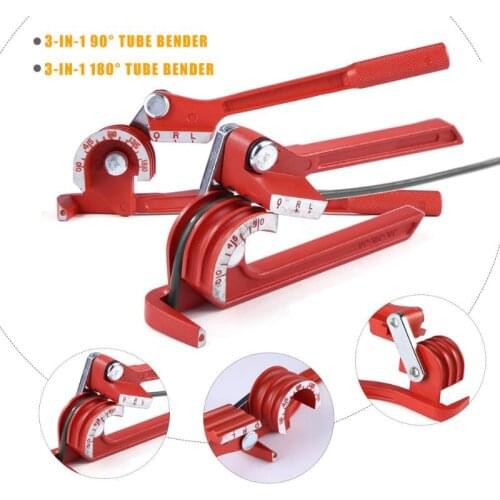 6mm/8mm/10mm Pipe Tube Bender Bending Tool Heavy Duty Tube Bender Tubing Bender Pliers Tube Manual Elbow Tool 90/180 Degre