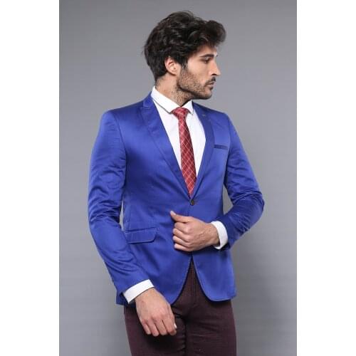 Cotton Satin Blue Jacket Wessi