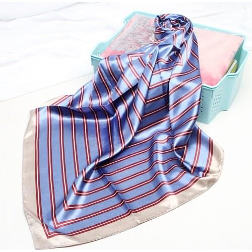 Square Scarves Women Chain Print Sunscreen Silk Scarf Female Silk Satin Long Scarf dual-use Shawl Beach Towel Shawl geometry