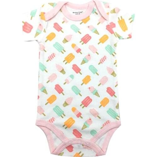 Baby Boys Girls Summer Clothes 2019 New Fashion 100% Cotton Baby Bodysuit Short Sleeve Newborn Baby