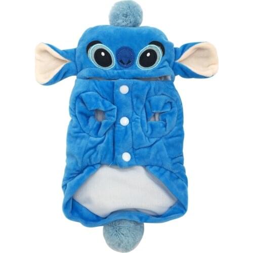Cute Dog Clothes Blue Stitch Winter Dog Clothing for Teddy VIP Fantasy Dog Clothes Pet Products Dog Clothes Christmas
