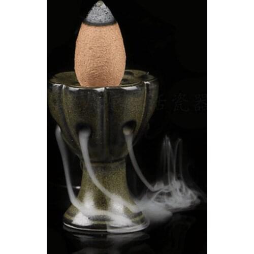 Mini Lotus Incense Burner Holder Buddhist Cones Backflow Censer Craft Gifts Home Office Decoration