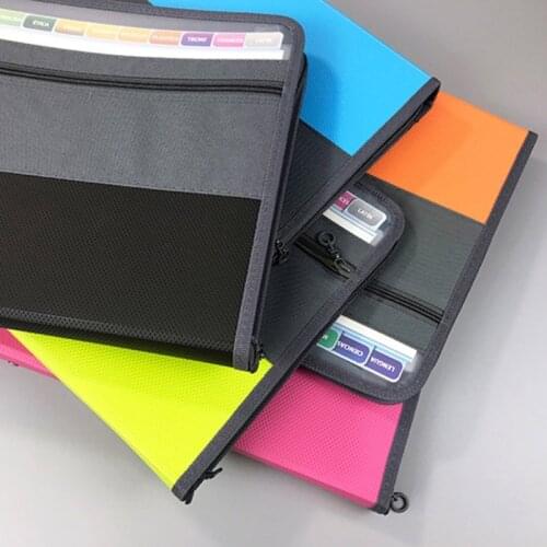 A4 Multi-layer Organ Bag Zipper Information Briefcase Document File Folder Student Test Paper Holder