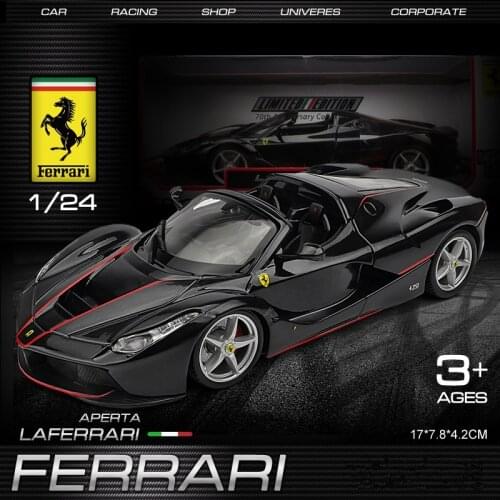Bburago 1:24 FERRARI Black La ferrari simulation alloy car model Collect gifts toy