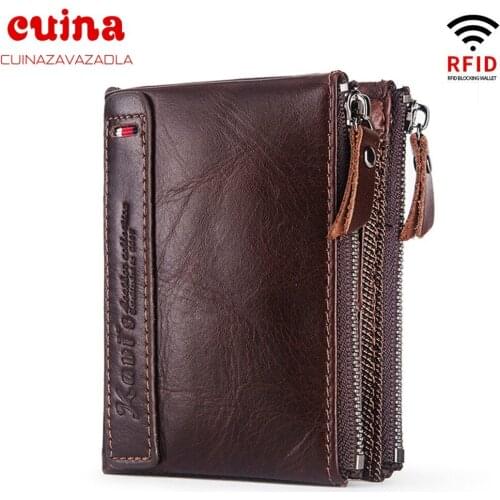 Fashion Rfid Blocking Card Holder Men Wallets Slim Thin Leather Metal Magic Smart Wallet Male Coin Purse Coffee Wallets For Men
