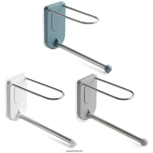 Punch-Free Wall Mounted Clothes Hanger Storage Rack Self Adhesive Double Layer Towel Holder Clips Organizer Hanger 21 wholesales