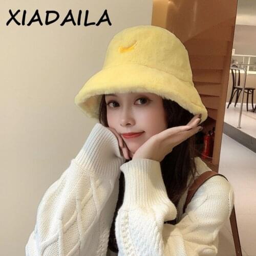 2020 New Hat for girls Teddy Velvet Warm Ear Protector Fisherman Hat Accessories vintage Lamb Velvet Cap Lovely Plush bucket hat