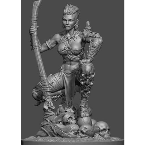 New Unassembled 1/24 ancient female Warrior with sword Resin Figure Unpainted Model Kit