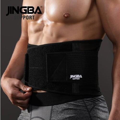JINGBA SUPPORT Men Waist Trainer Body Shaper Working Waist Belt Support Protector Fitness Sweat Belt Faja Hombre Dropshipping