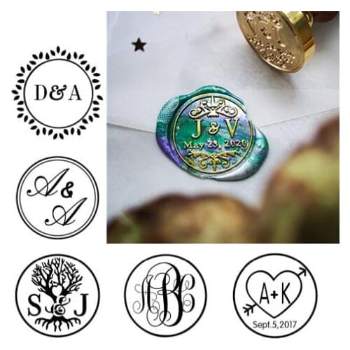 Custom Two initials Wax Seal Stamp,Custom Wax Seal Stamp Kit,wedding invitation seals,wedding gift,personalised wood wax stamp