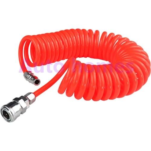 PU pneumatic spring hose Air compressor steam pipe Coil spring tube with Fast connector compressor hose