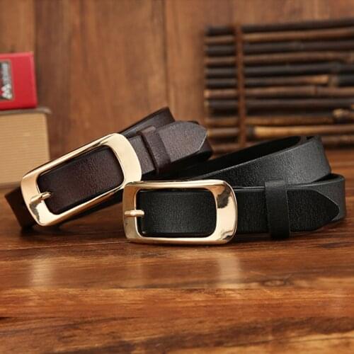 Aoluolan New Style Luxury Genuine Leather Belt for Women Fashion Pin Buckle Belt Designer High Quality Cowhide Jeans Girdle