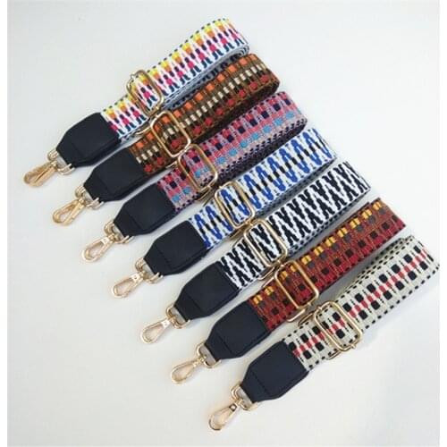 HJKL Rainbow Belt Bag Straps Nylon Flower Women Shoulder Strap Adjustable Wide Strap Parts for Bag Accessories Obag Handle gift