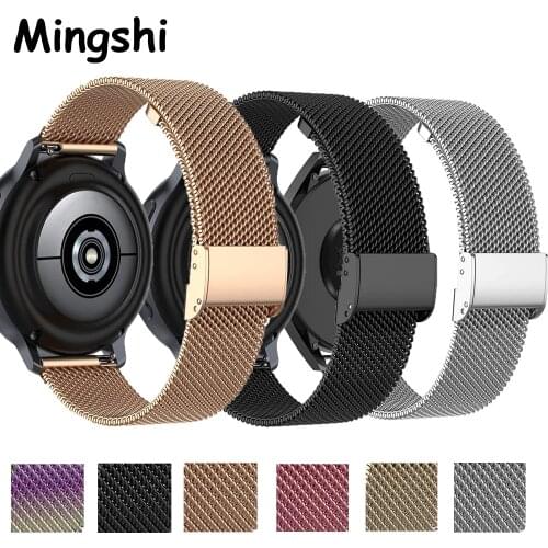22mm 20mm Milanese band Strap For Samsung Galaxy Watch Active 2 40/44mm / 3 41mm smartwatch wristband For Huawei GT 2 42mm