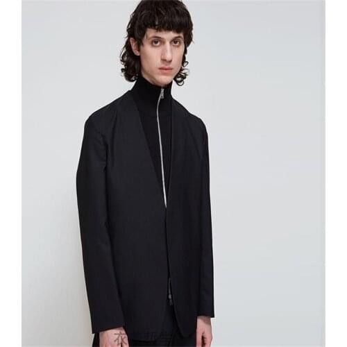 S-5XL 2019 New Mens clothing fashion Star GD hair stylist Minimalism V-collar suit plus size Singer costumes