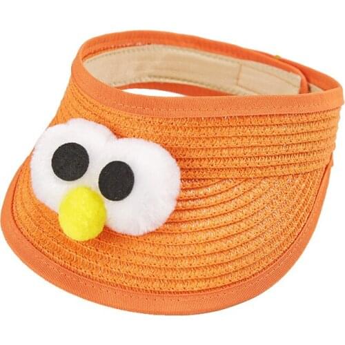 2021 Newborn Infant Baby Boy and Girl No Top Hat Cute Eye Straw Fashion Hard Eaves Kid Baseball Cap Kids Collapsible Sun Hat