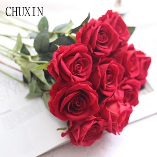 11pcs/lot Silk Rose Artificial Flowers Peony Wreath High Quality Wedding Decoration Party Table Decor Fake Flower
