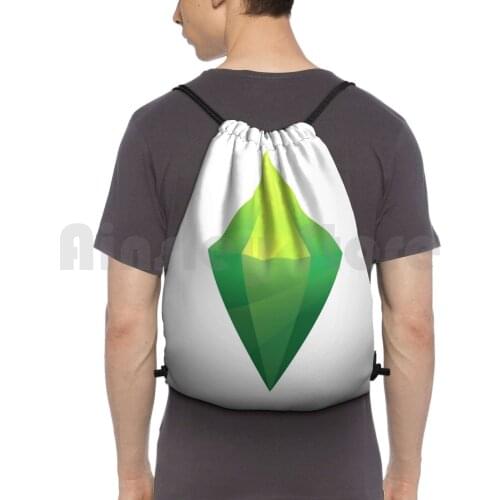 Sims Plumbob Backpack Drawstring Bag Riding Climbing Gym Bag Sims Sims 4 Fun Cool Games Video Games Girly Tumblr Gamer