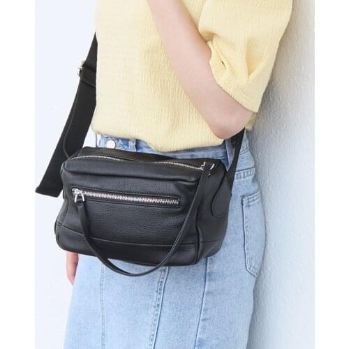 100% Soft Genuine Leather Crossbody Bags For Women Brand Design Handbags Daily Shoulder Messenger Small Square Bag Ladies Purses