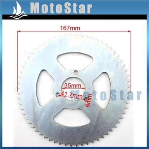 T8F 64 Tooth 35mm Steel Rear Chain Sprocket For 2 Stroke 47cc 49cc Chinese Pocket Bike Goped Scooter Mini Moto Kids ATV Quad