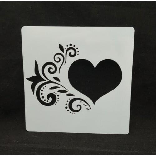 13*13 heart Layering Stencils for Diy scrapbook/photo album Decorative Embossing coloring,painting stencil,home decor