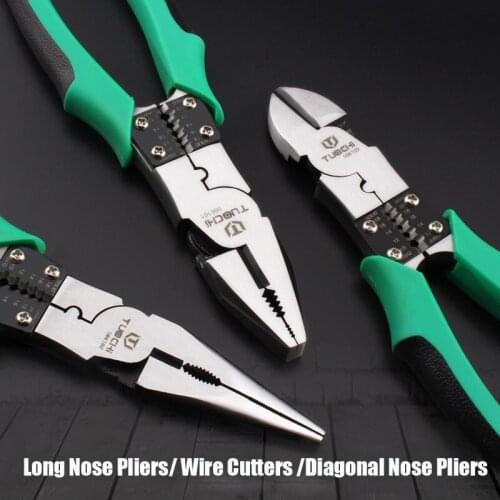 Universal Heavy Duty Wire Pliers Needle Nose Pliers Diagonal Pliers Multifunctional CR-V Crimper Cutter Set for Electrician
