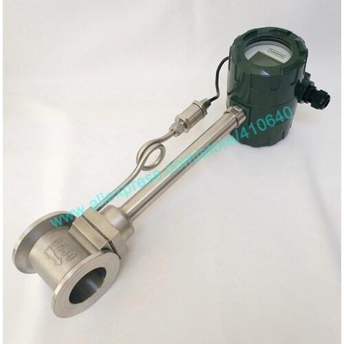 DN50 LCD Display Natural Gas Vortex Flowmeter 4 to 20mA and Pulse Output Temperature and Pressure Compensation 24 VDC Power