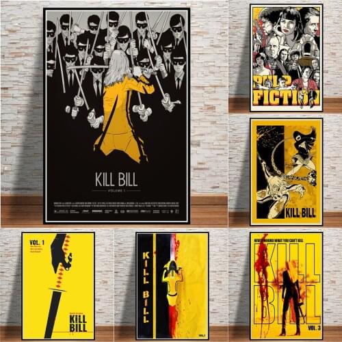 Vintage Canvas Poster Painting Kill Bill Pulp Fiction Movie Film Wall Art Pictures For Living Room Home Decor