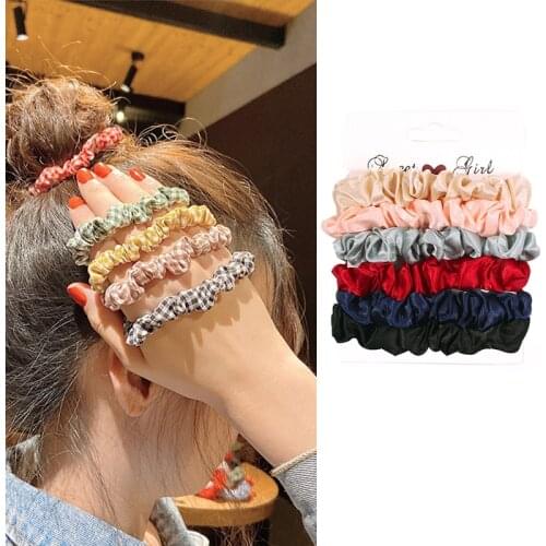 2020 New Women Elegant Silk Velvet Elastic Hair Bands Headband Scrunchie Rubber Band Ponytail Holder Fashion Hair Accessories