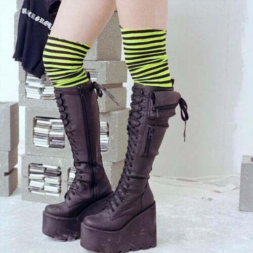 SaraIris fashion big size 43 wedges heel lace-up platform women shoes modern street style motorcycle boots