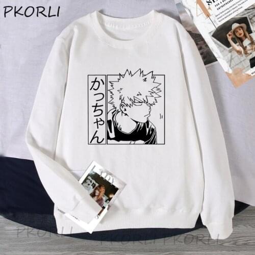 My Hero Academia Women Female Hoodies Autumn Pullover Crewneck Sweatshirts Japan Anime Hip Hop Steetwear Bakugo Katsuki Hoody
