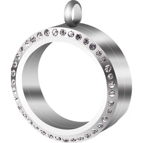 1pc Good Quality Thick 30mm Round Stainless Steel Glass Locket Twist Screw Open Pendant for Sweater Necklace